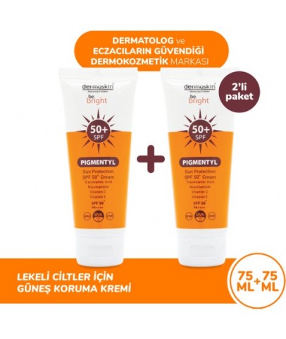 Dermoskin Be Bright Pigmentyl Spf50+ Güneş Kremi 75 Ml 2 Adet