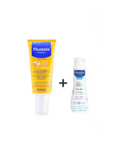 Mustela Güneş Losyonu SPF50 200 ml + Mustela Hydra Bebe 100 ml