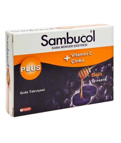 Sambucol Plus Kara Mürver Özütü + C Vitamini + Çinko 20 Çiğnenebilir Pastil