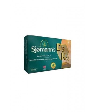 Sjomann's Vitamin D3K2 30 Çiğneme Tableti