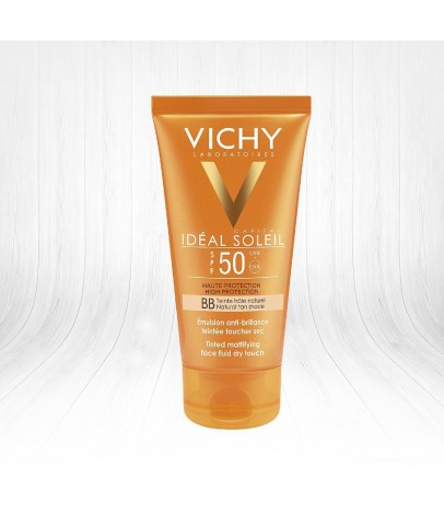 Vichy ideal Soleil Spf 50+ BB Emulsion Dry Touch Tinted Renkli 50ml Karma Yağlı Cilt