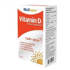 Wellcare Vitamin D3 600 IU 5 ml Sprey